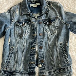 Treasure & Bond distressed denim Jacket Size S Light Blue